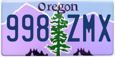 OR license plate 998ZMX