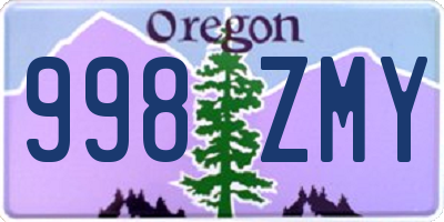 OR license plate 998ZMY