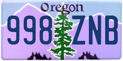 OR license plate 998ZNB
