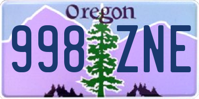 OR license plate 998ZNE