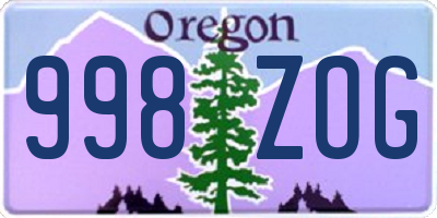 OR license plate 998ZOG