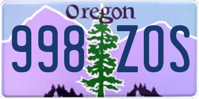 OR license plate 998ZOS