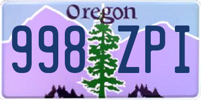 OR license plate 998ZPI