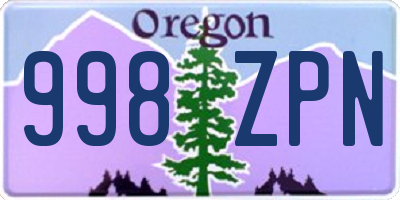 OR license plate 998ZPN