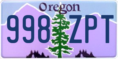 OR license plate 998ZPT