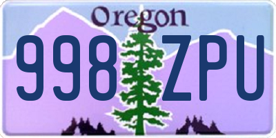 OR license plate 998ZPU