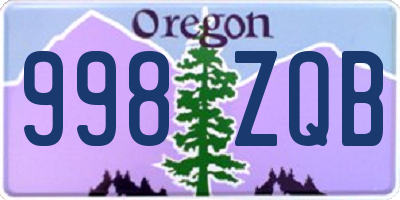 OR license plate 998ZQB