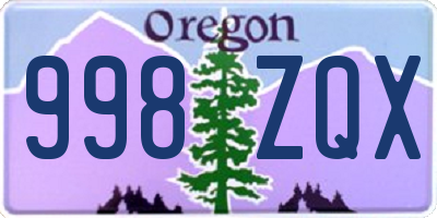 OR license plate 998ZQX
