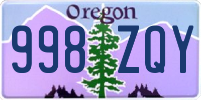 OR license plate 998ZQY