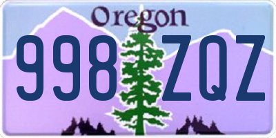 OR license plate 998ZQZ