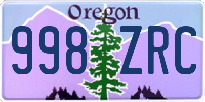 OR license plate 998ZRC
