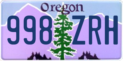 OR license plate 998ZRH
