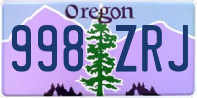 OR license plate 998ZRJ