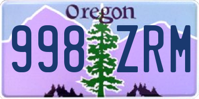 OR license plate 998ZRM