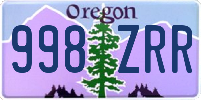 OR license plate 998ZRR