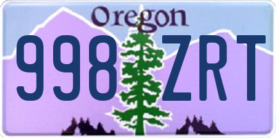 OR license plate 998ZRT