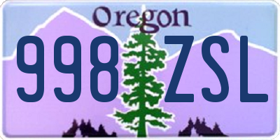 OR license plate 998ZSL