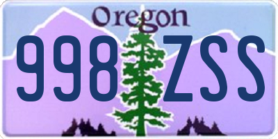 OR license plate 998ZSS