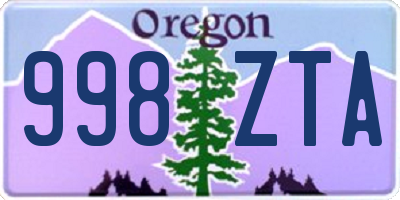 OR license plate 998ZTA
