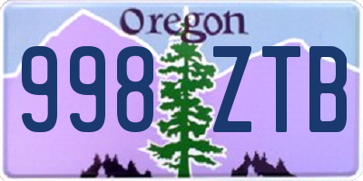 OR license plate 998ZTB