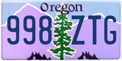OR license plate 998ZTG