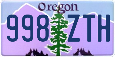 OR license plate 998ZTH