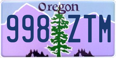 OR license plate 998ZTM