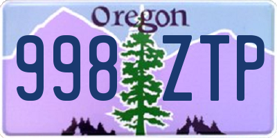 OR license plate 998ZTP