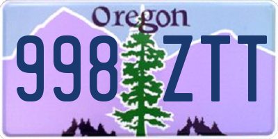 OR license plate 998ZTT