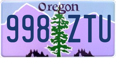 OR license plate 998ZTU
