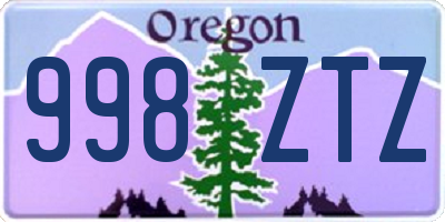 OR license plate 998ZTZ