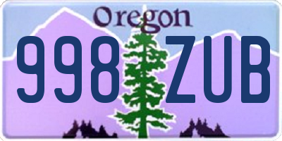 OR license plate 998ZUB