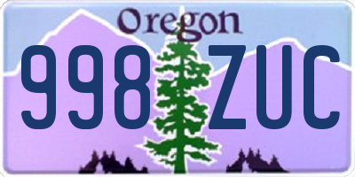 OR license plate 998ZUC