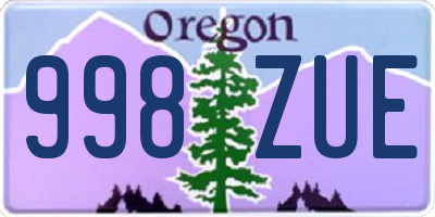 OR license plate 998ZUE