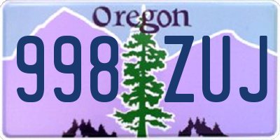 OR license plate 998ZUJ