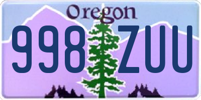 OR license plate 998ZUU