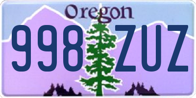 OR license plate 998ZUZ