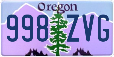 OR license plate 998ZVG