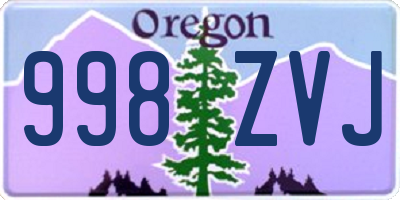 OR license plate 998ZVJ