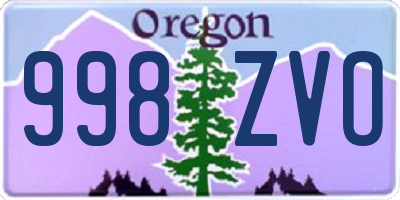 OR license plate 998ZVO