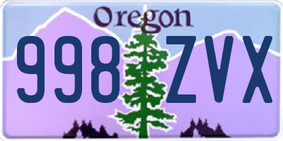 OR license plate 998ZVX