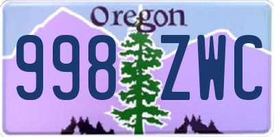 OR license plate 998ZWC