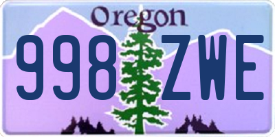 OR license plate 998ZWE