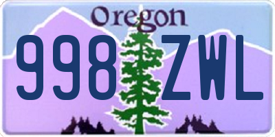 OR license plate 998ZWL
