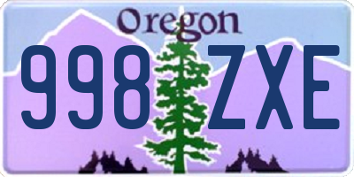 OR license plate 998ZXE
