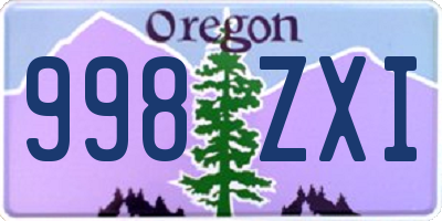 OR license plate 998ZXI