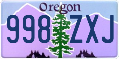 OR license plate 998ZXJ