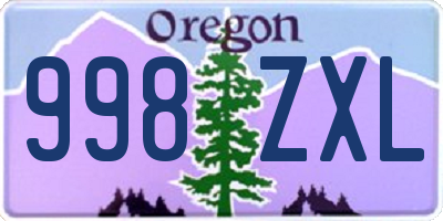 OR license plate 998ZXL