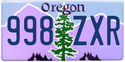 OR license plate 998ZXR