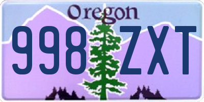 OR license plate 998ZXT